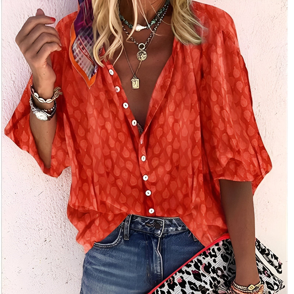 Damesblouse met knoopsluiting