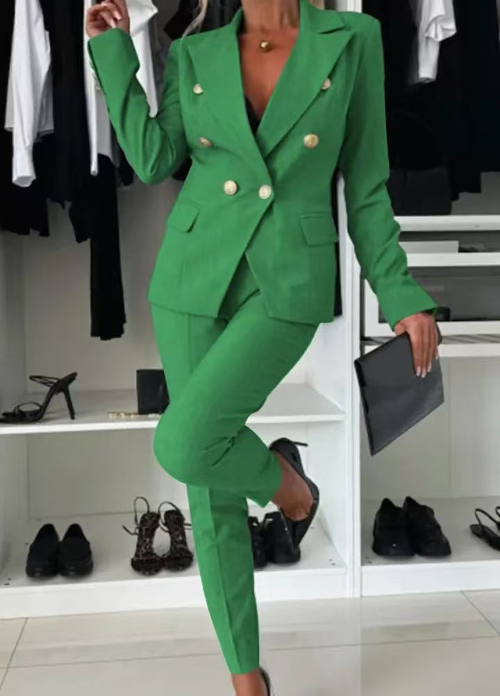 Damespak - Blazer en Elegante Strakke Broek