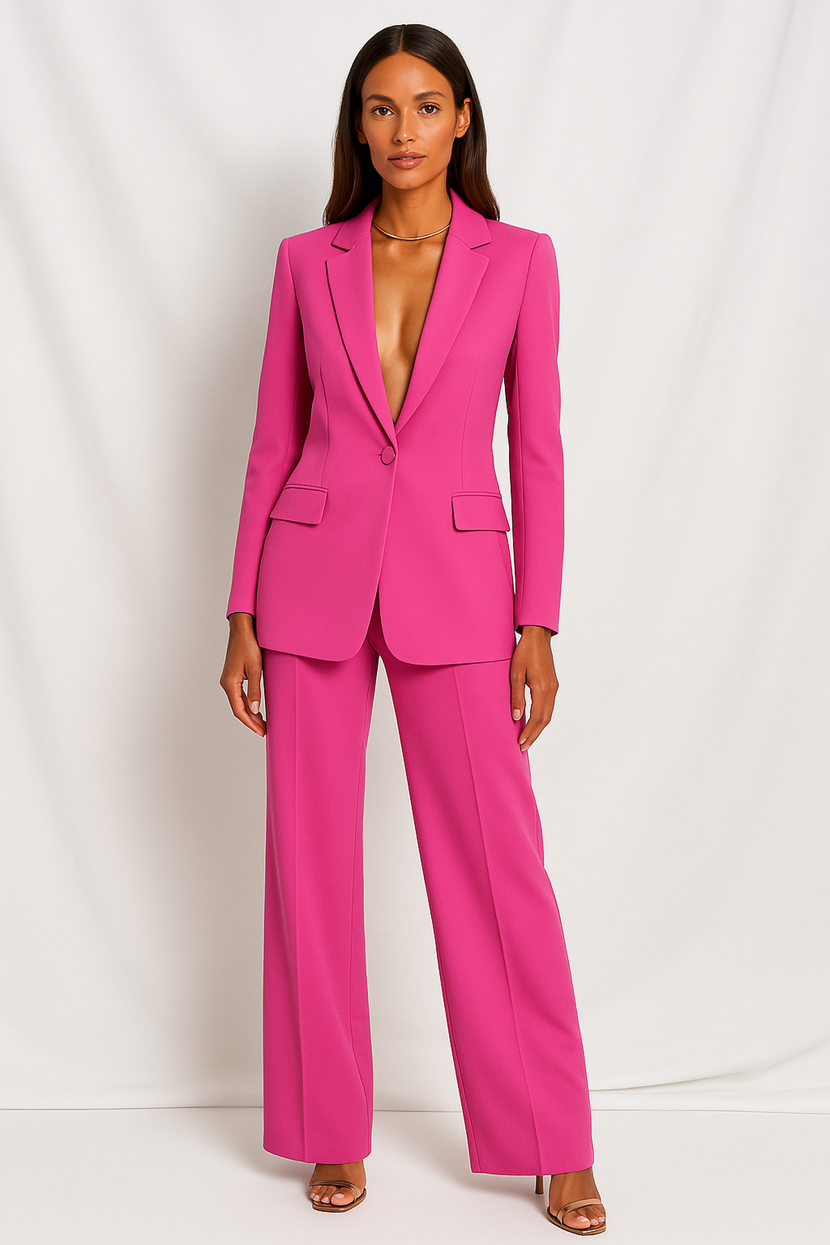 Elegante set van getailleerde blazer en stijlvolle broek voor zakelijke en casual looks