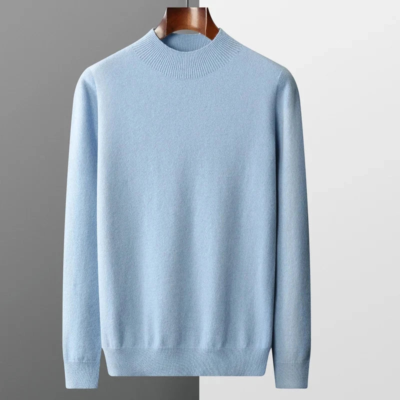 Gebreide herenpullover met opstaande kraag