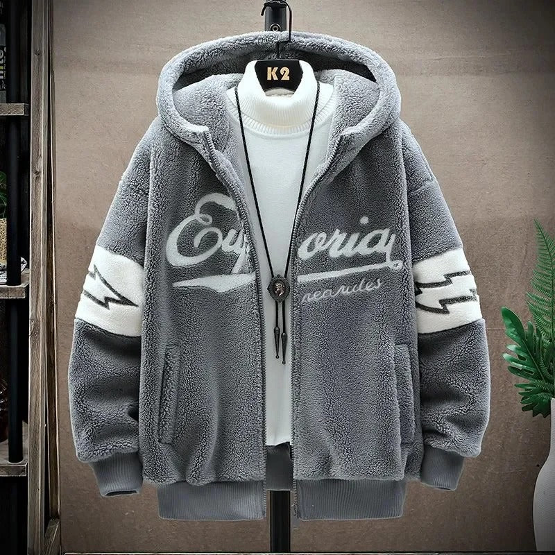 Heren zip-hoodie met grafische opdruk