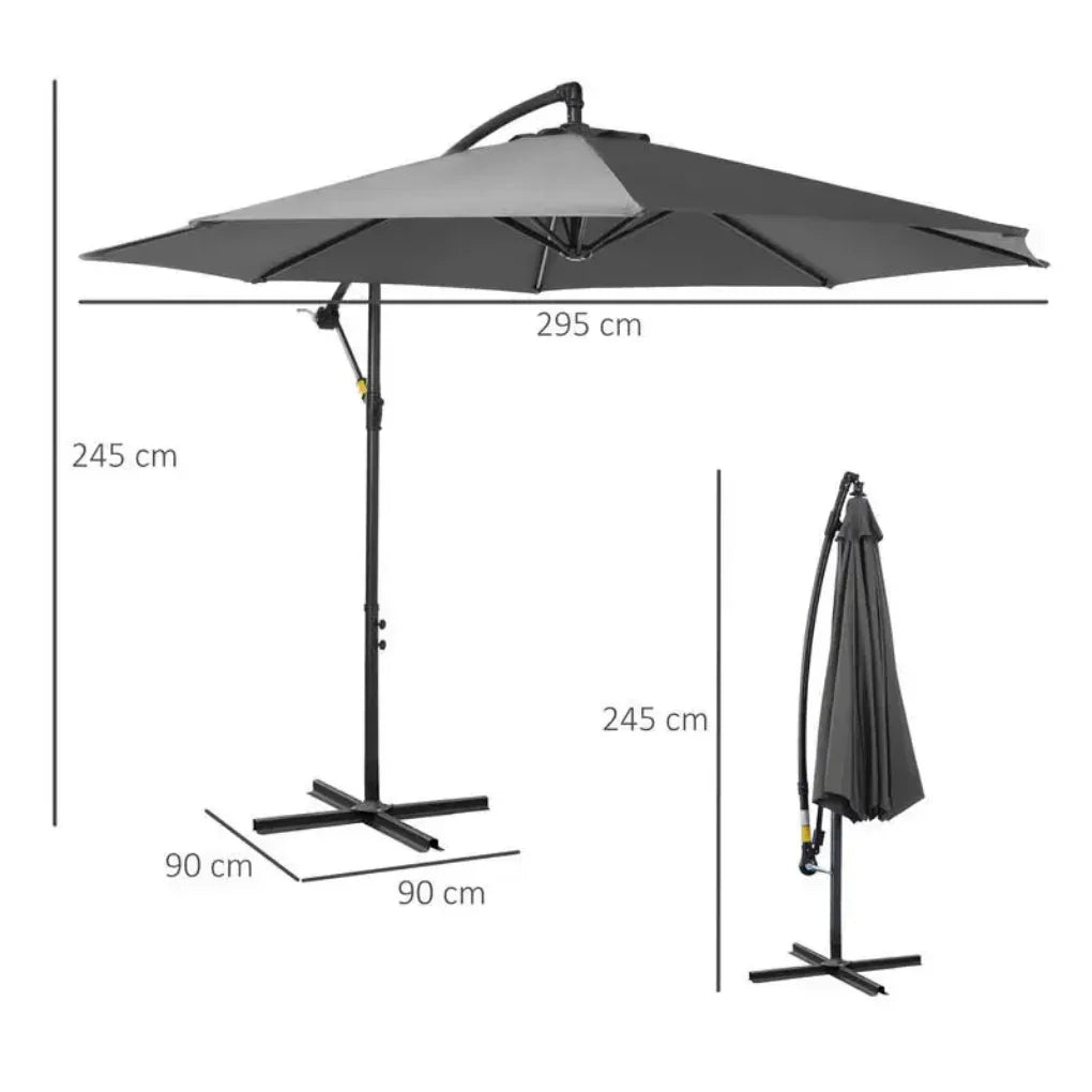 Moderne Outdoor Zon Parasol met Eenvoudig Draaimechanisme
