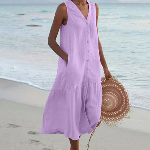 Mouwloze midi-jurk voor dames