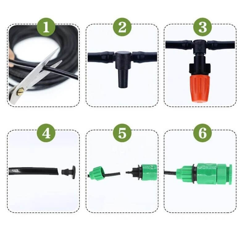 Professionele sproeiset | Tijd- en waterbesparend irrigatiesysteem | Verstelbare sproeikoppen | Geschikt voor tuinen en binnenplaatsen | Eenvoudige installatie