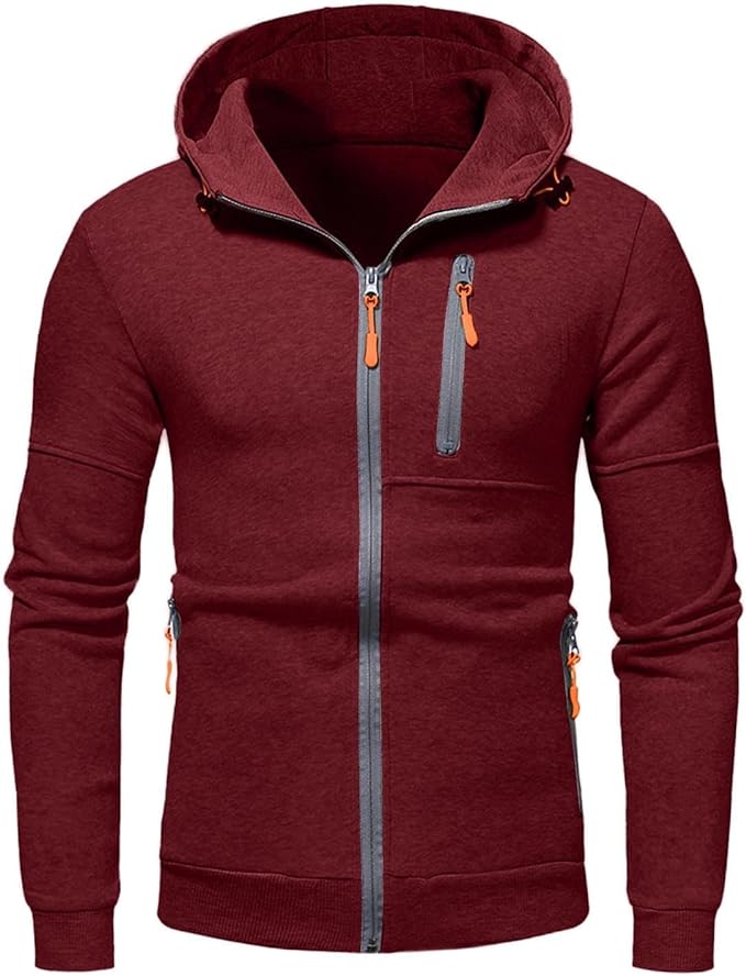 Slim fit vest met capuchon en volledige ritssluiting voor heren