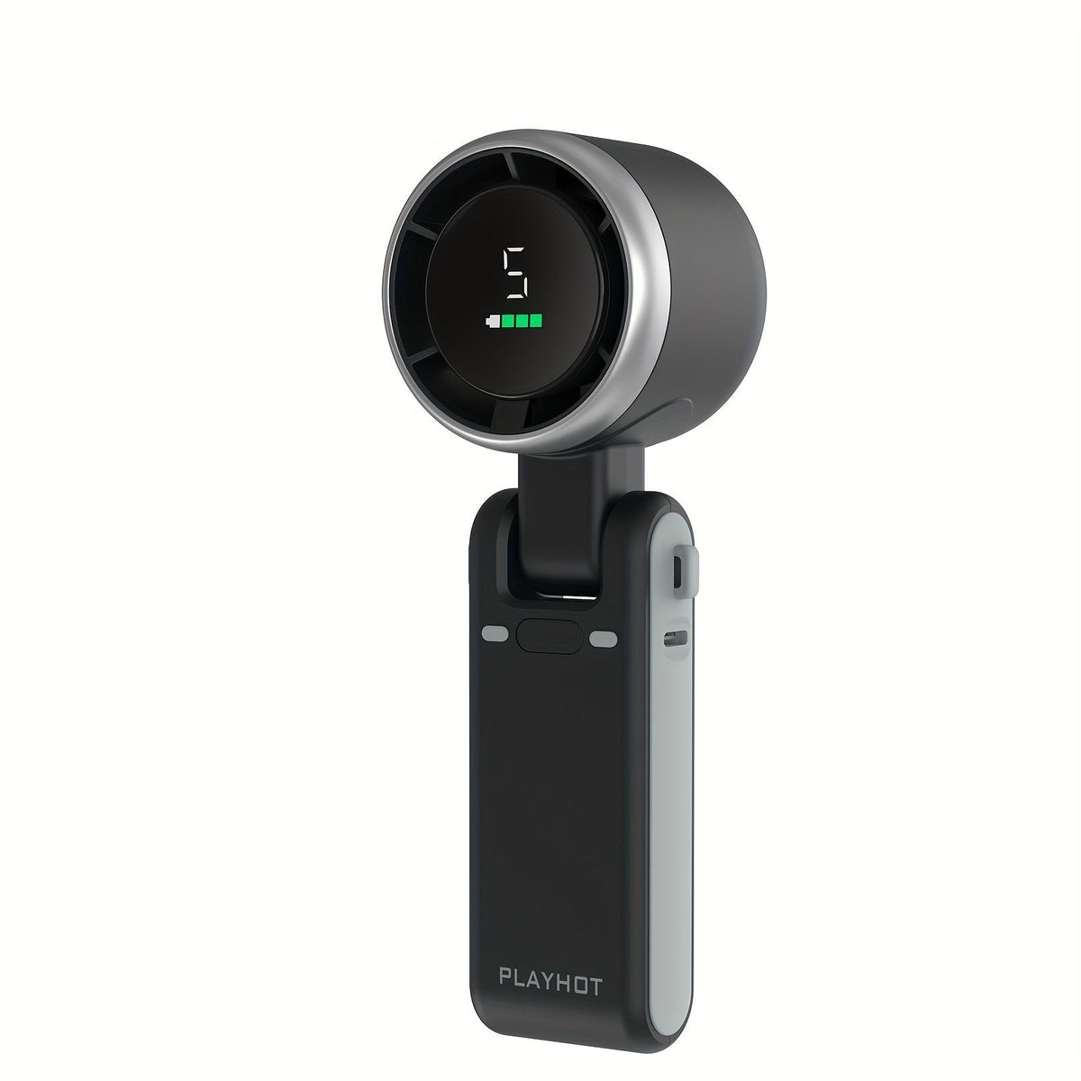 12-Uurs turbo handventilator met led-licht - Koelventilator op batterij met 5 snelheden, 3-in-1 luchtturbotechnologie - Compact ontwerp voor outdoor, reizen en dagelijks gebruik