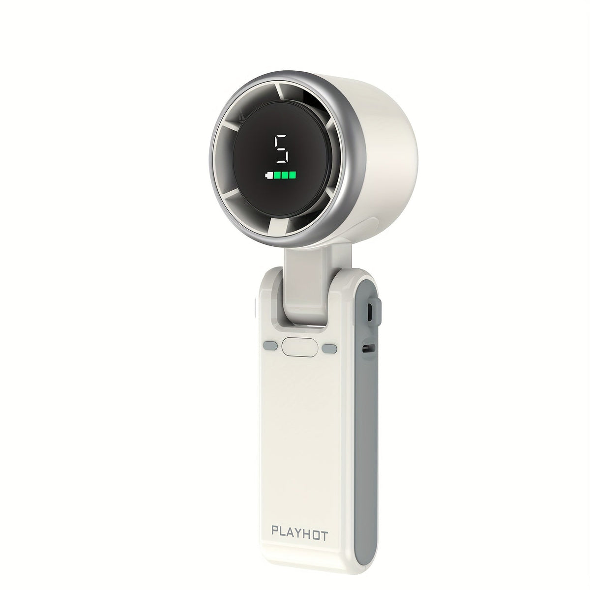 12-Uurs turbo handventilator met led-licht - Koelventilator op batterij met 5 snelheden, 3-in-1 luchtturbotechnologie - Compact ontwerp voor outdoor, reizen en dagelijks gebruik