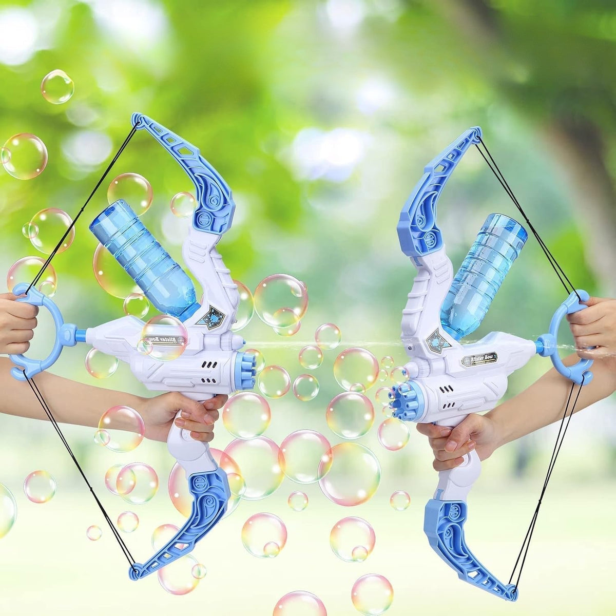 2-In-1 Bellenblaasmachine en Waterpistool Boog Speelgoed voor Kinderen - Buiten