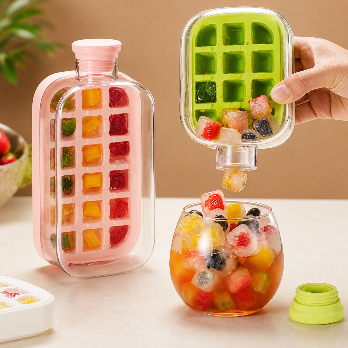 2-In-1 ijsblokjesfles — Vullen, invriezen & drukken