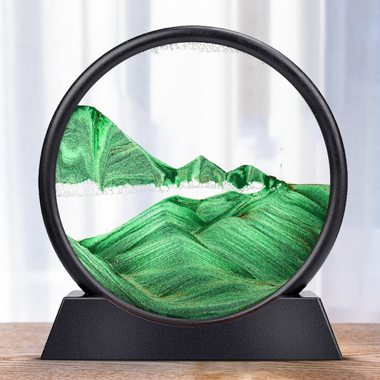 3D zandloper met landschap