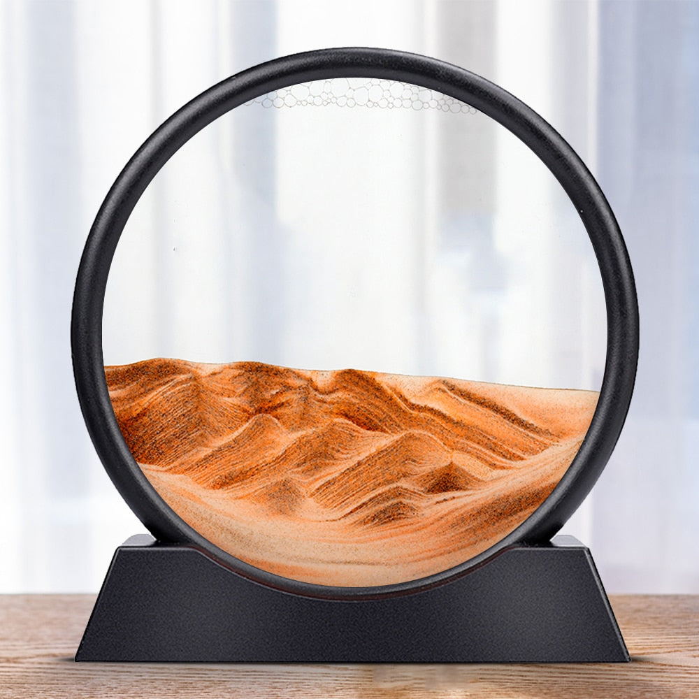 3D zandloper met landschap