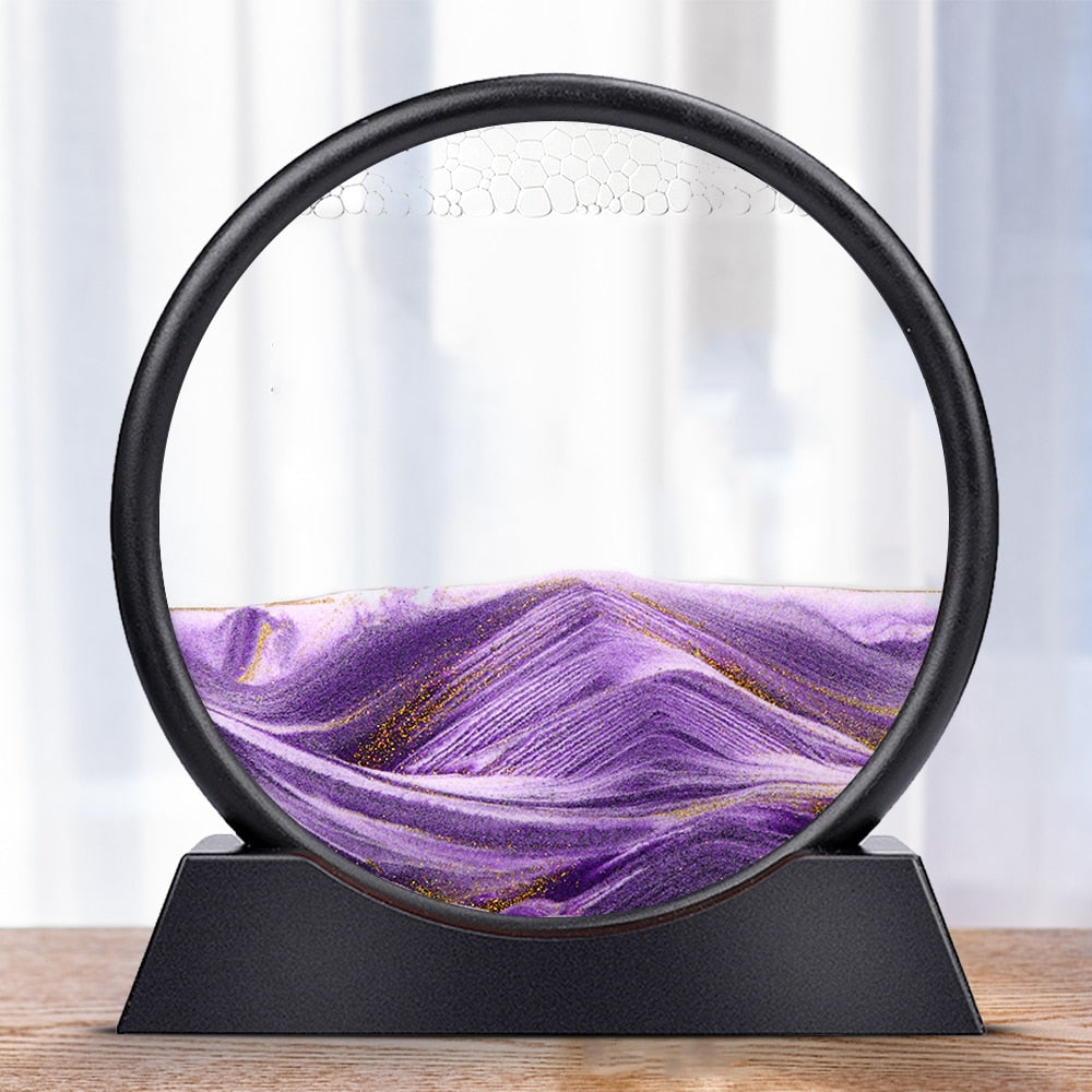 3D zandloper met landschap
