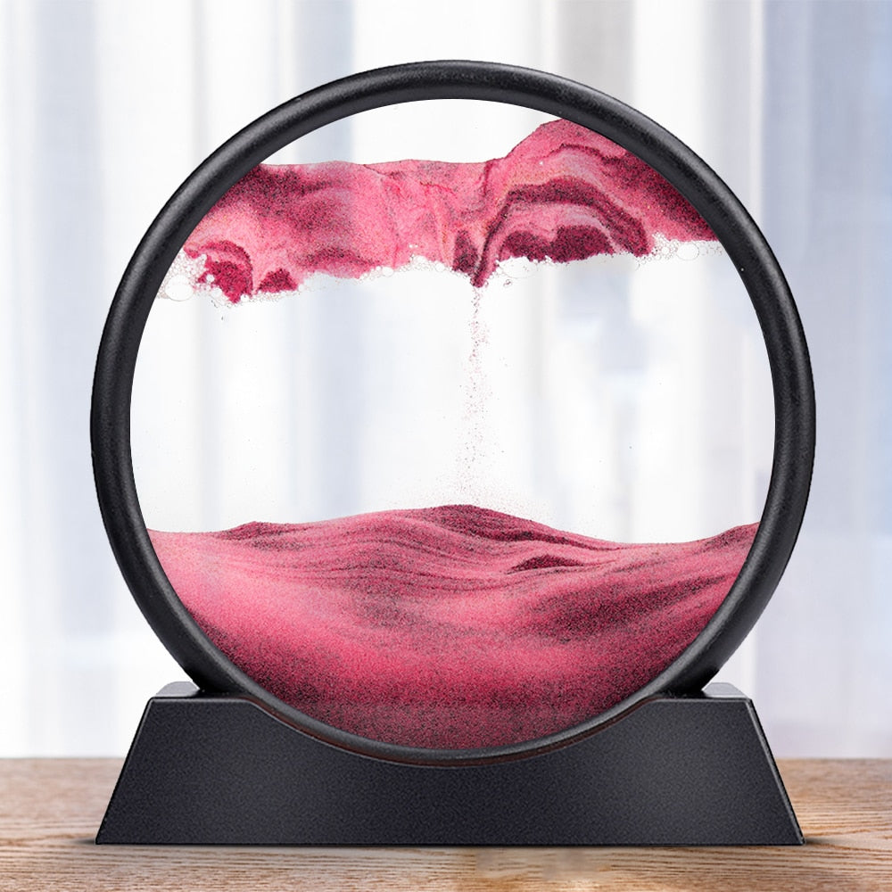 3D zandloper met landschap