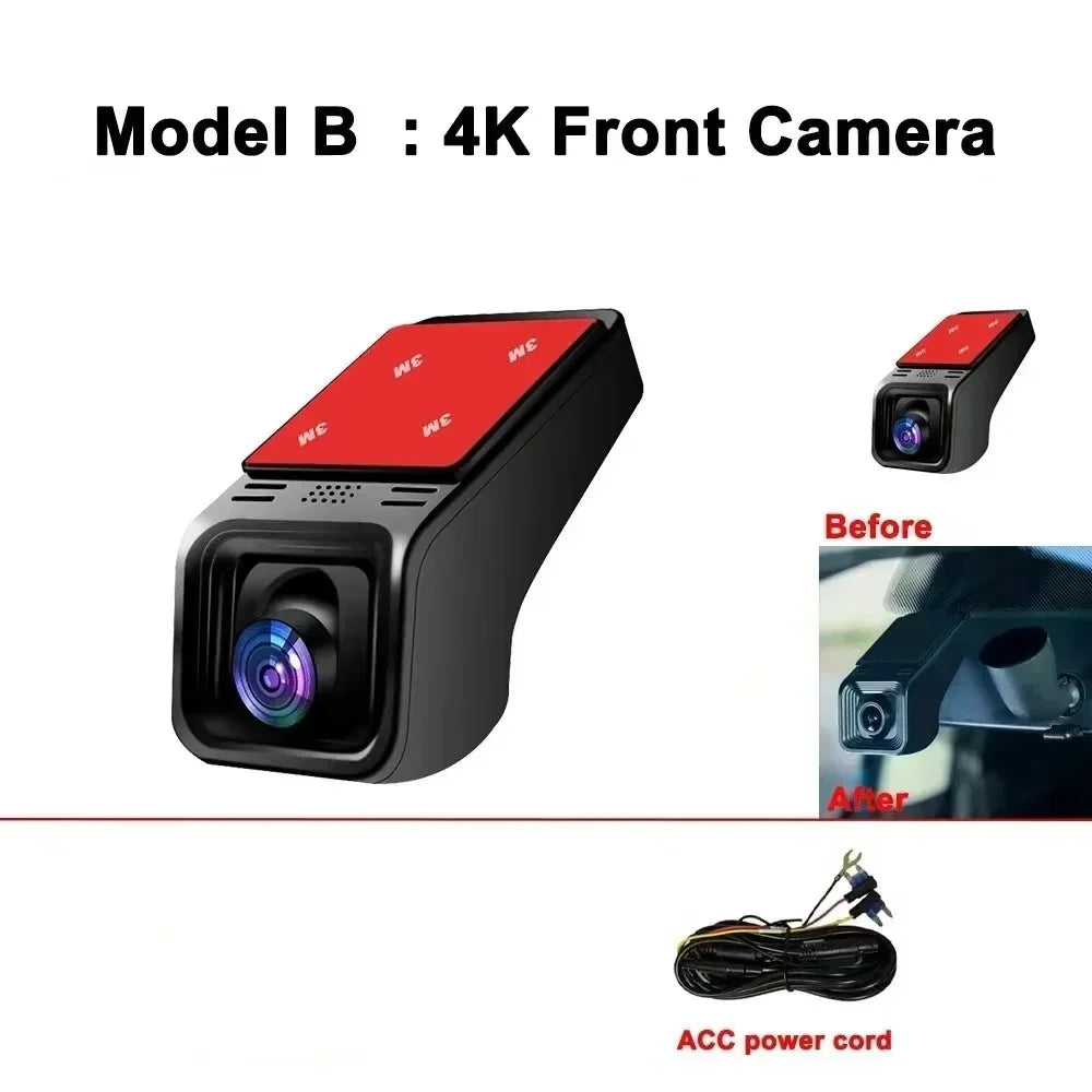 4K wifi dashcam voor de auto met GPS en dual camera