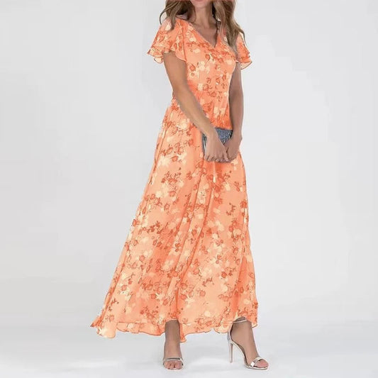 A-lijn maxi-jurk met bloemenprint voor dames