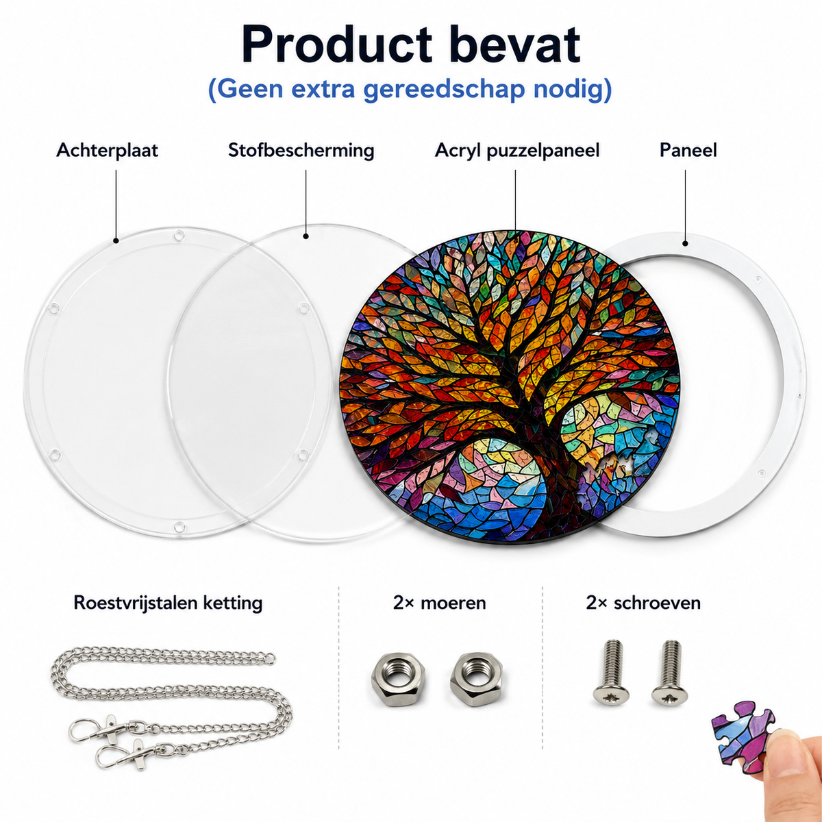 Acryl Zonnevanger Puzzel Decoratie met Magisch Regenboogeffect