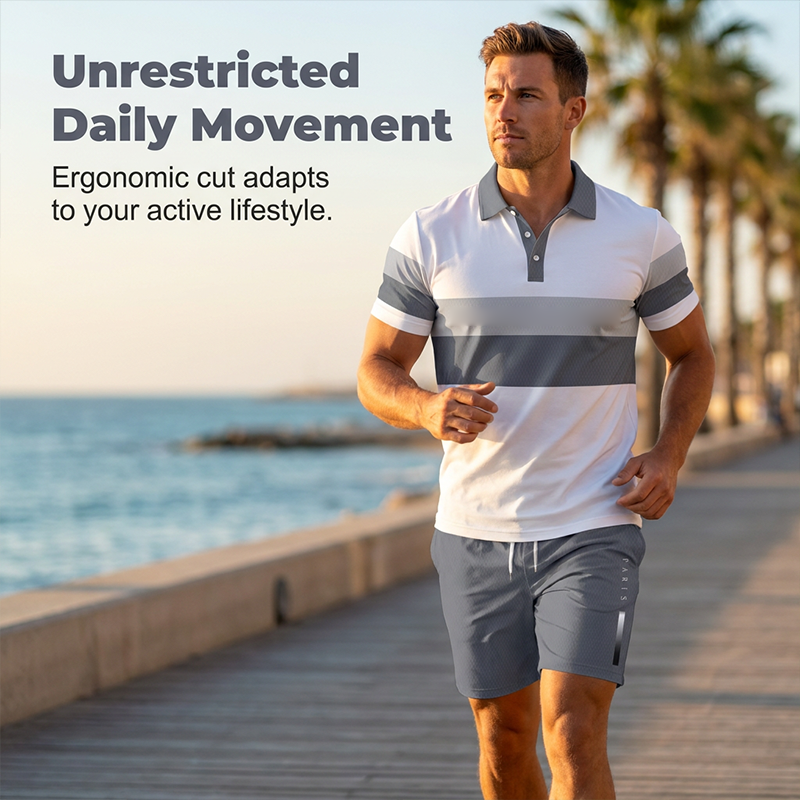 Ademende casual zomerset van shirt en shorts