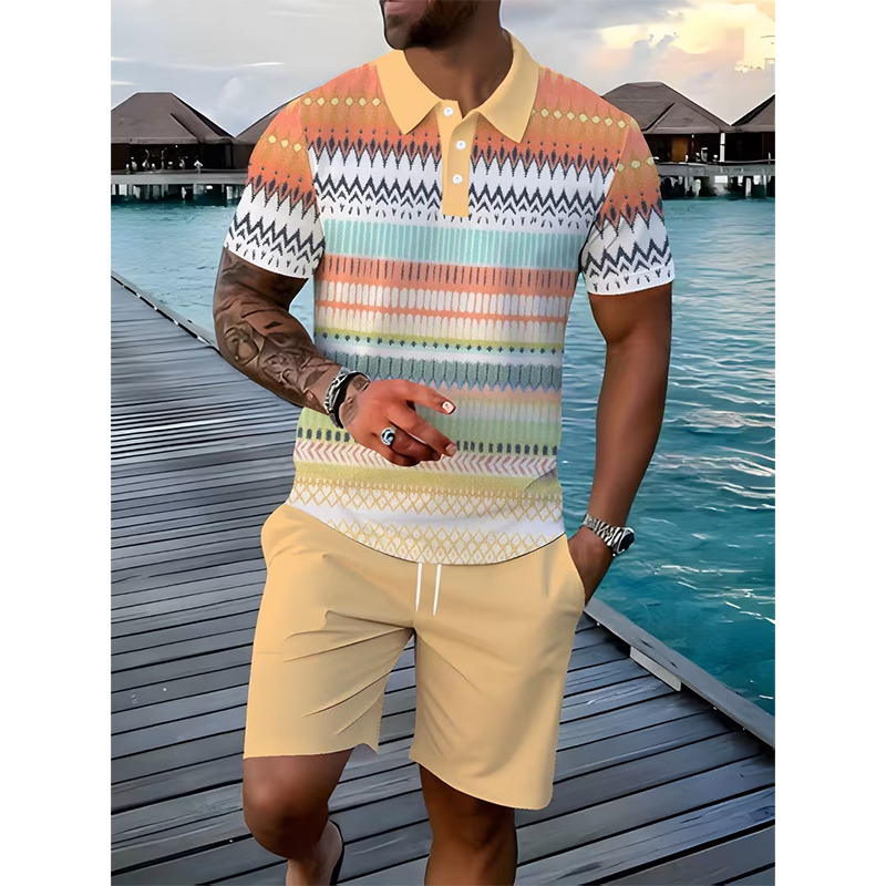 Ademende casual zomerset van shirt en shorts