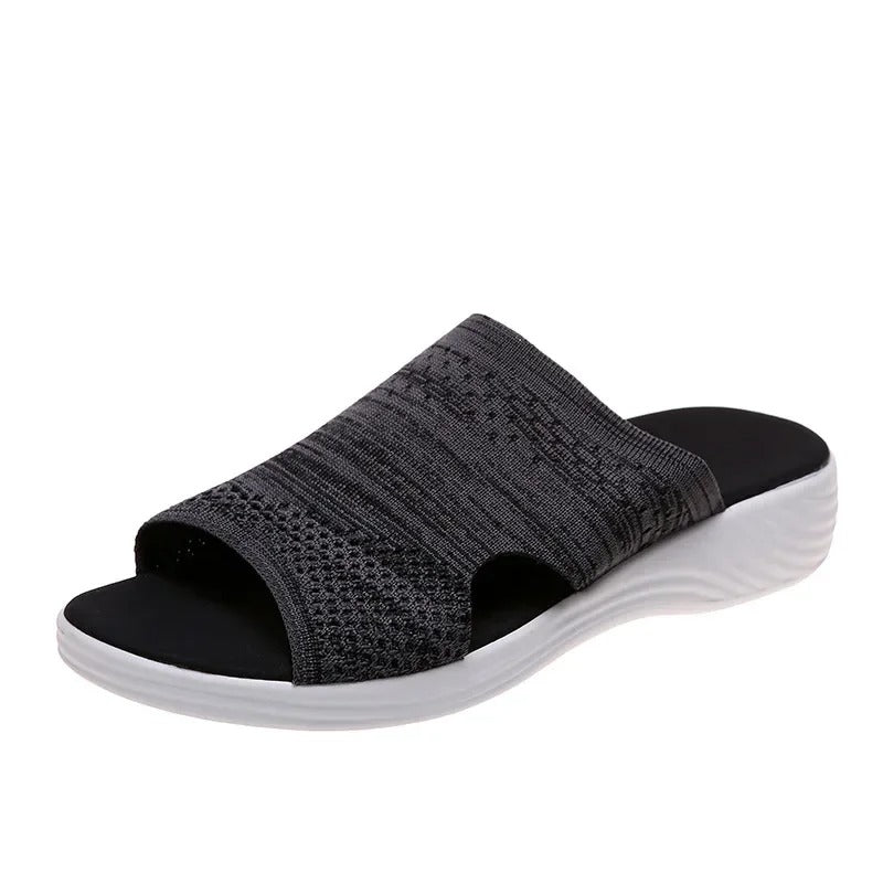 Ademende slip-on muiltjes voor dames met anatomische zool