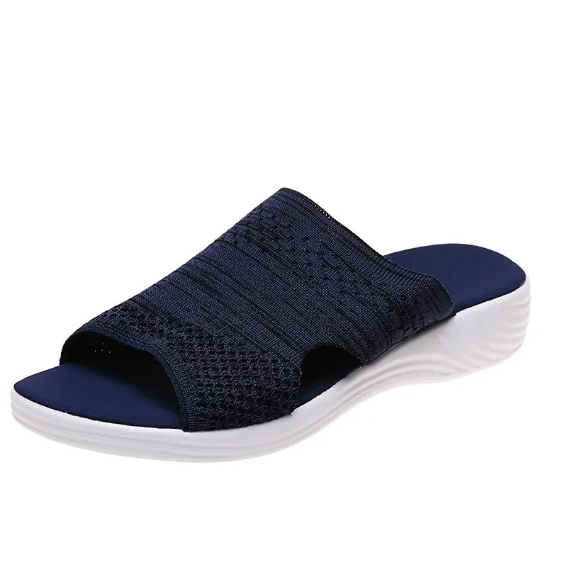 Ademende slip-on muiltjes voor dames met anatomische zool