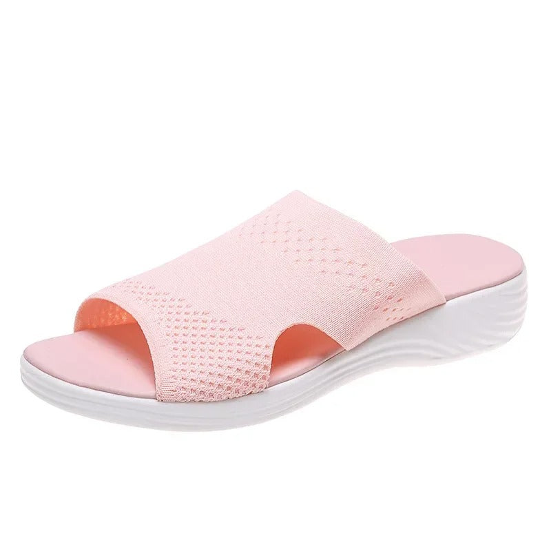 Ademende slip-on muiltjes voor dames met anatomische zool