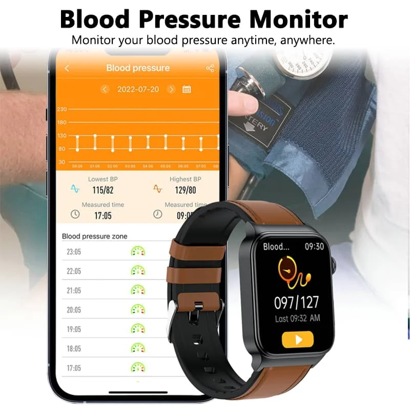 All-in-one Smartwatch voor Gezondheidsmonitoring met Ecg en Bloedglucosetracker