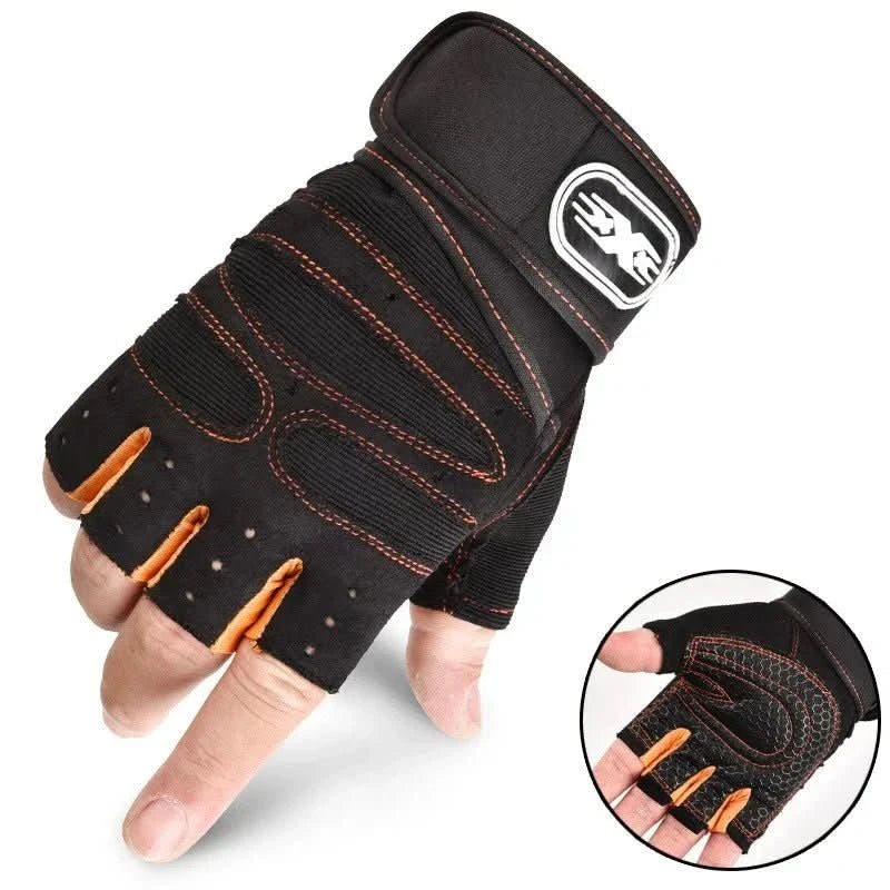 Antislip sporthandschoenen met polsondersteuning voor fitness en wielrennen