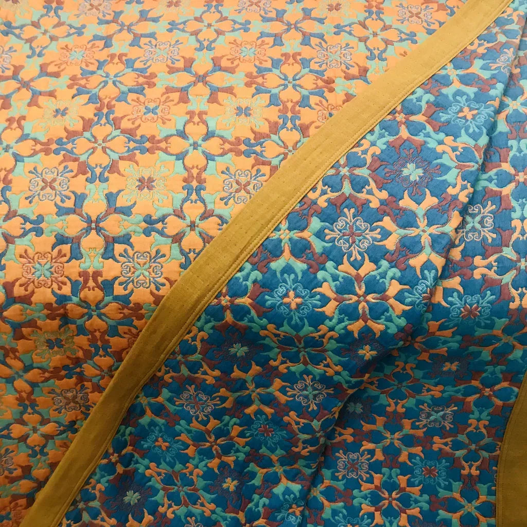 Blauw gedessineerd zeslaags katoenen dekbed