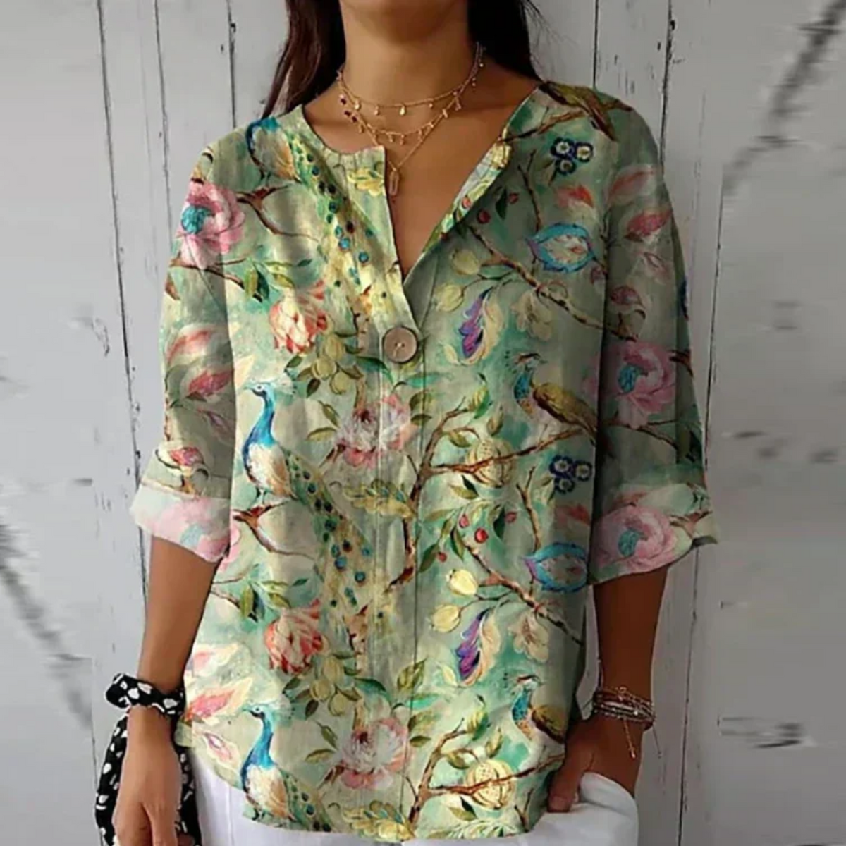 Blouse met bloemenprint en 3/4-mouwen