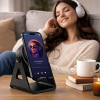 Bluetooth Speaker en Telefoonhouder met Inductief Draadloos Opladen
