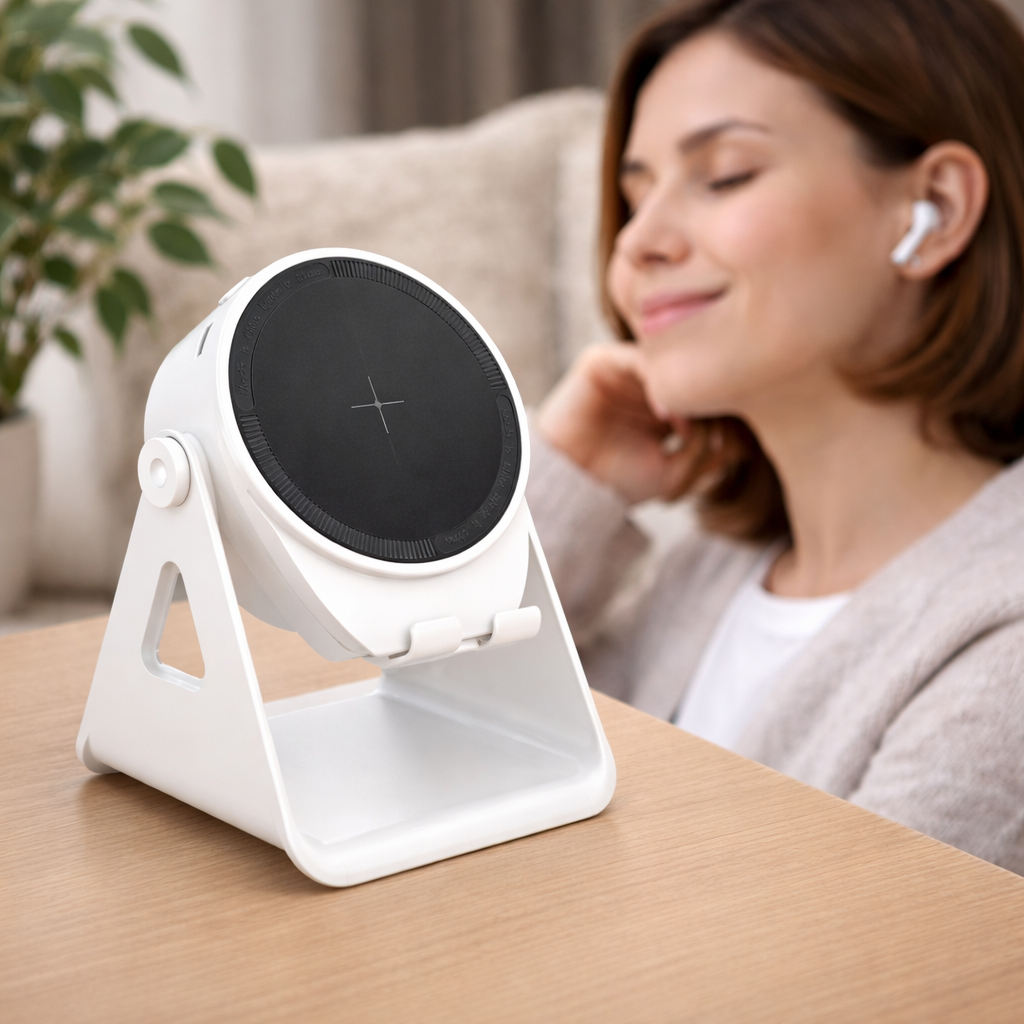 Bluetooth Speaker en Telefoonhouder met Inductief Draadloos Opladen