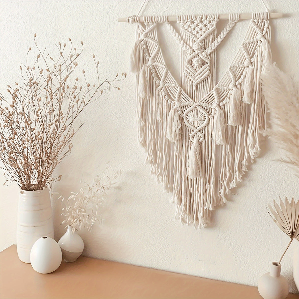Boho macramé wanddecoratie | Handgeweven wandkleed