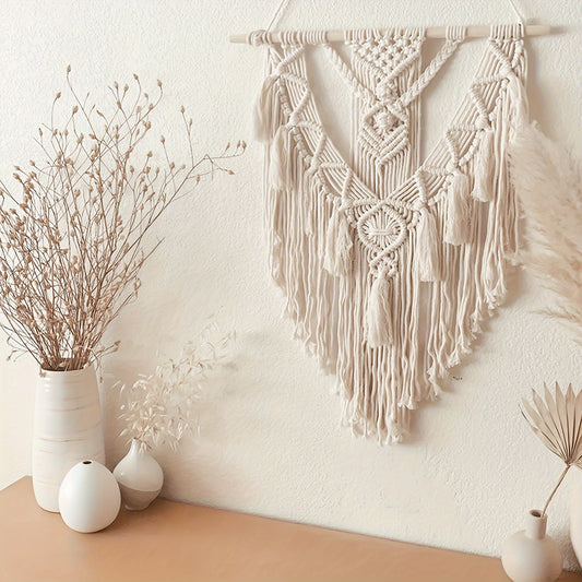 Boho macramé wanddecoratie | Handgeweven wandkleed