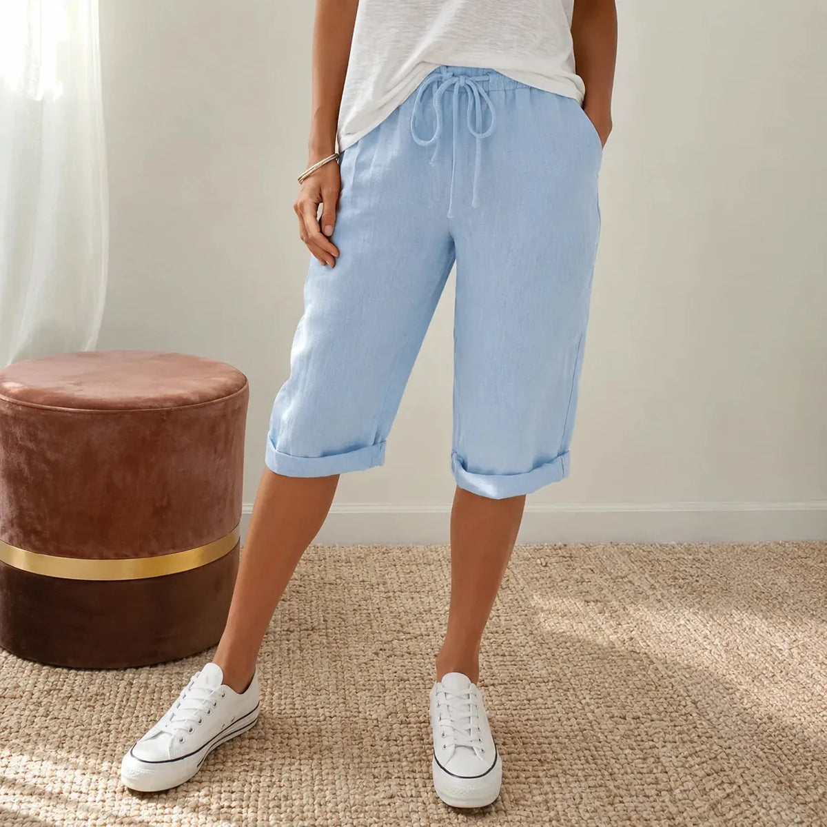 Capribroek met pull-on look