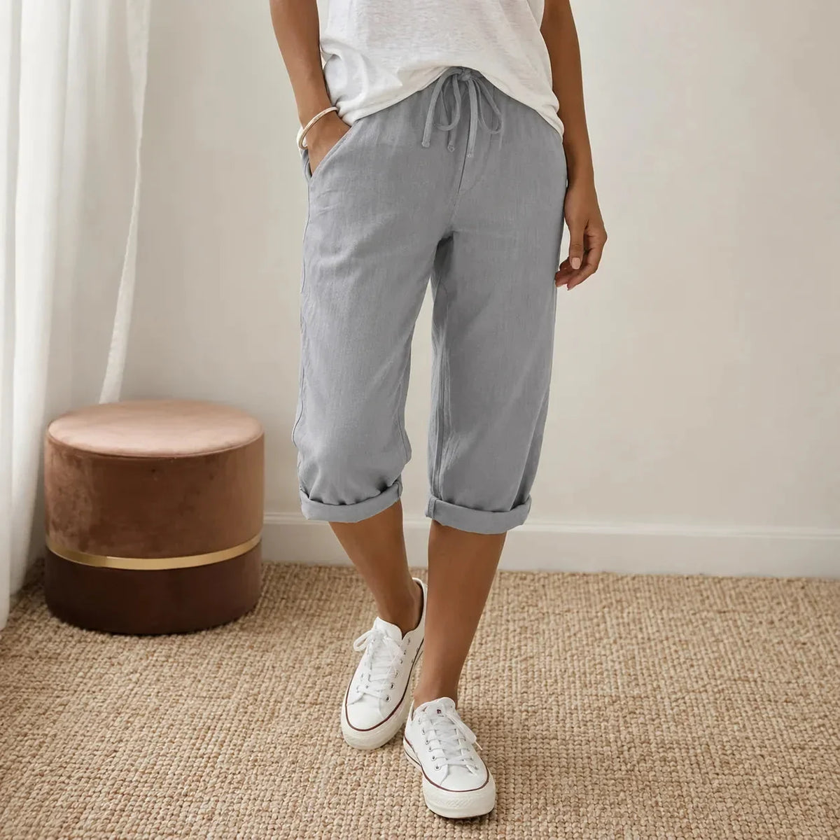 Capribroek met pull-on look