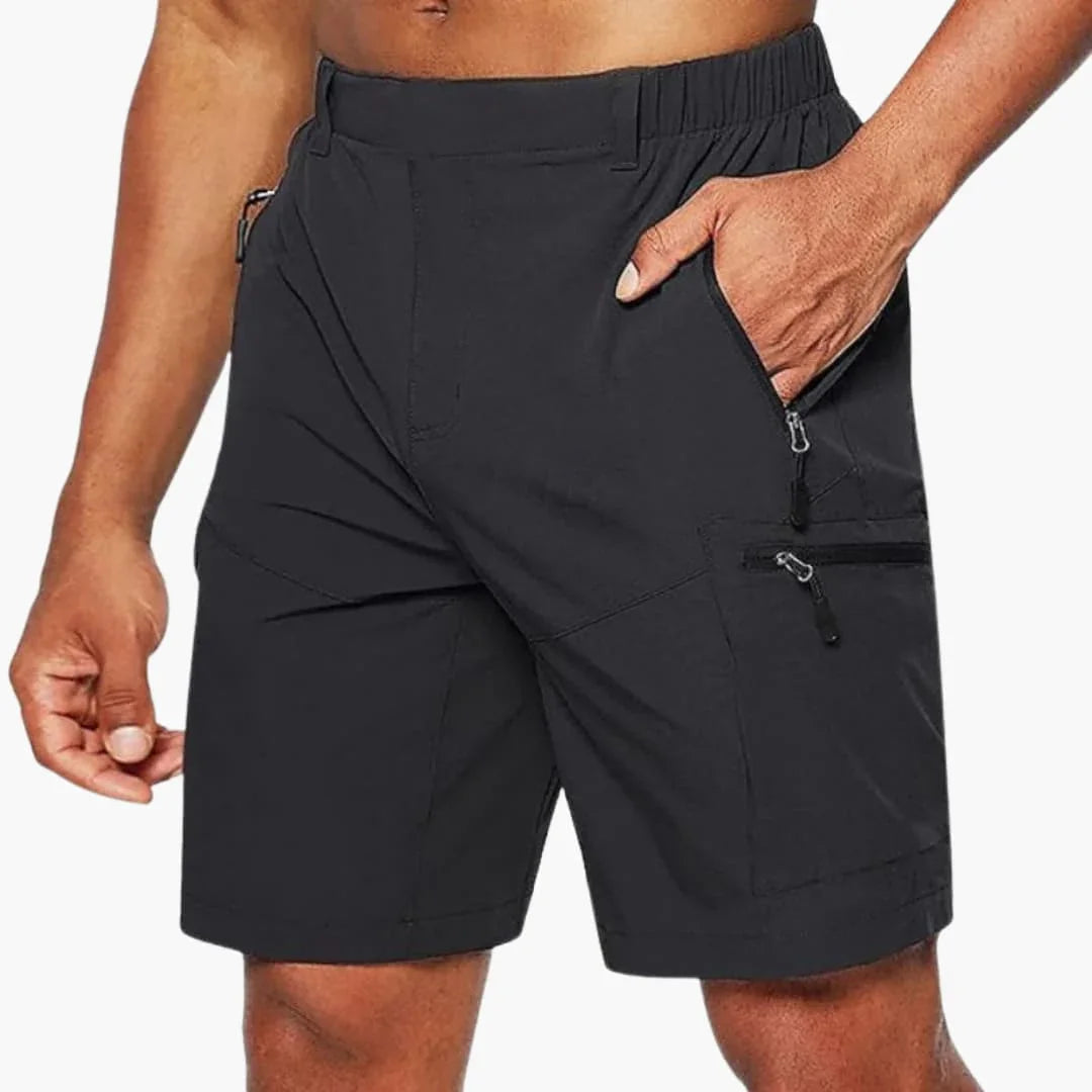 Cargoshorts voor heren van ripstopmateriaal met ritszakken