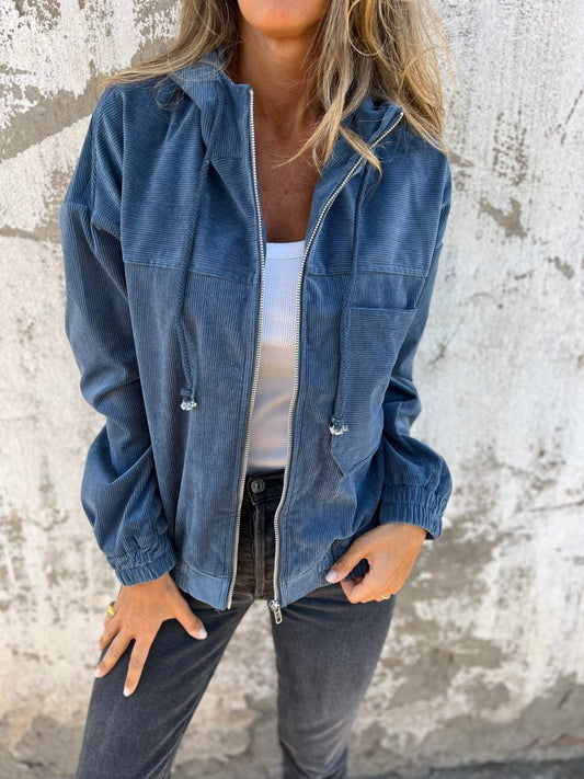 Casual damesjas met capuchon en ritssluiting – veelzijdig en comfortabel