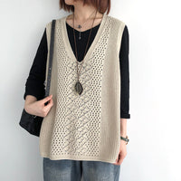 Casual elegant oversized gebreide spencer voor dames