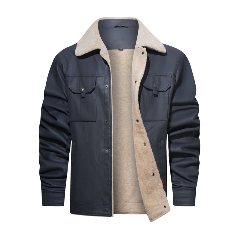 Casual herenjack met sherpakraag