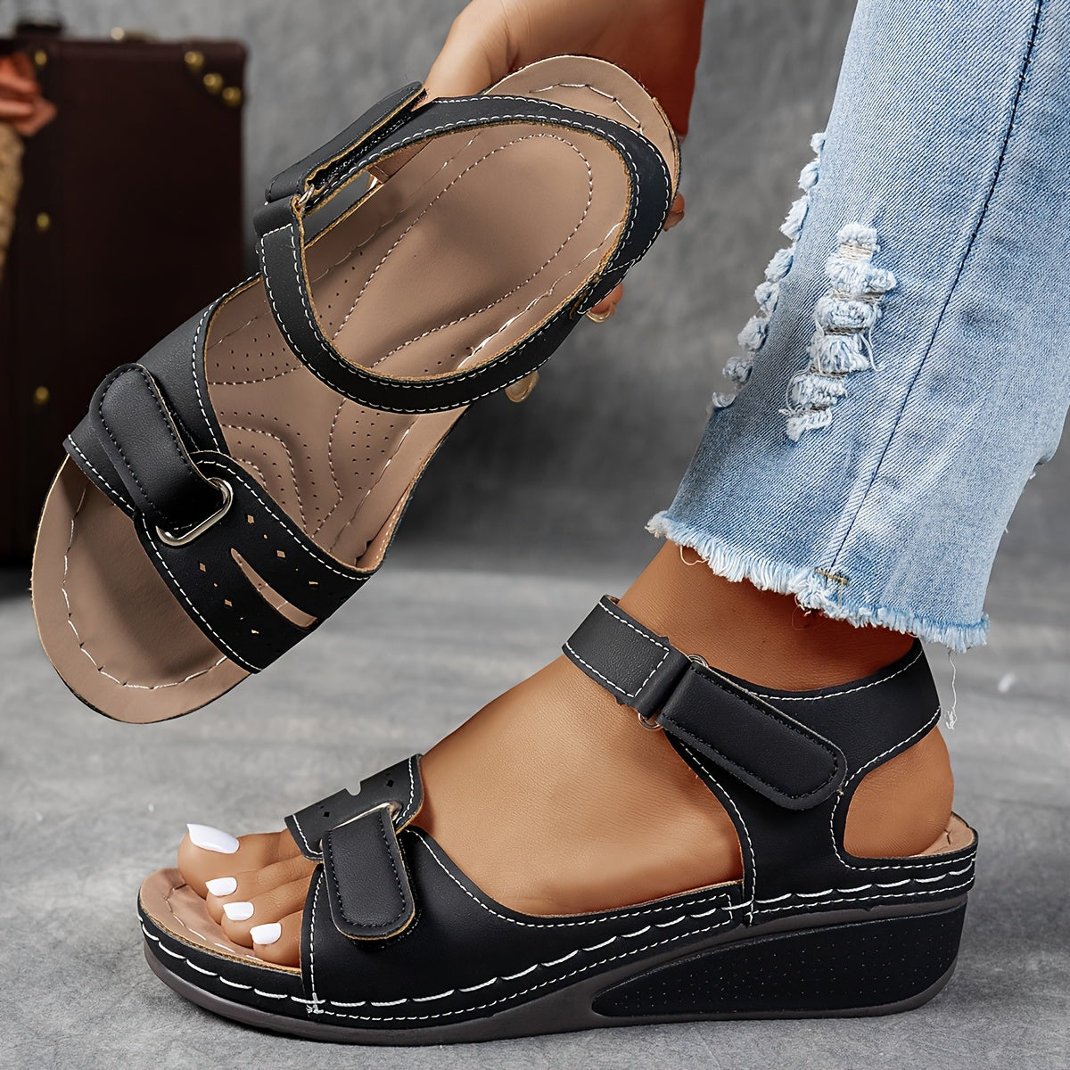 Comfortabele dames sandalen met verstelbare bandjes en dempende binnenzolen