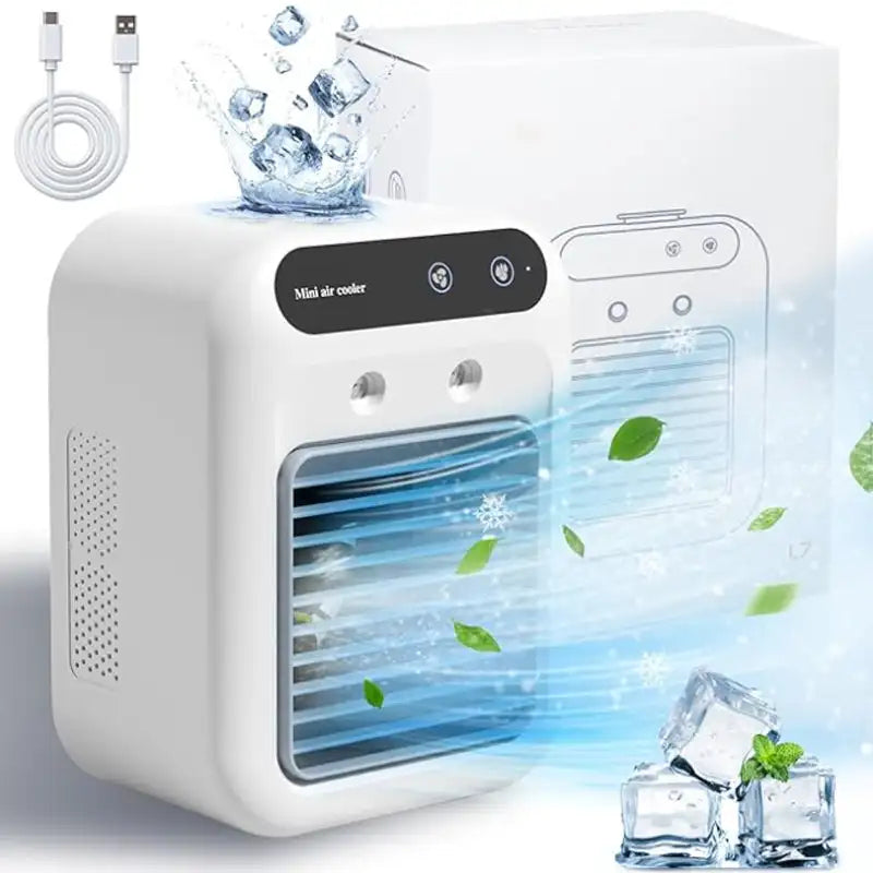 Compacte draagbare airco ventilator met USB-oplaadfunctie