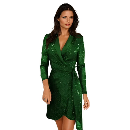 Dames blazerjurk met fonkelende details, een tijdloze stijl en een comfortabele stof