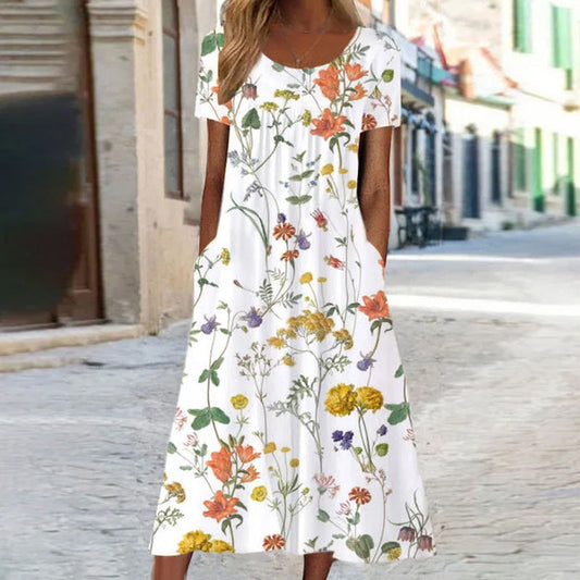 Dames bloezenjurk met bloemenpatroon en stijlvol design