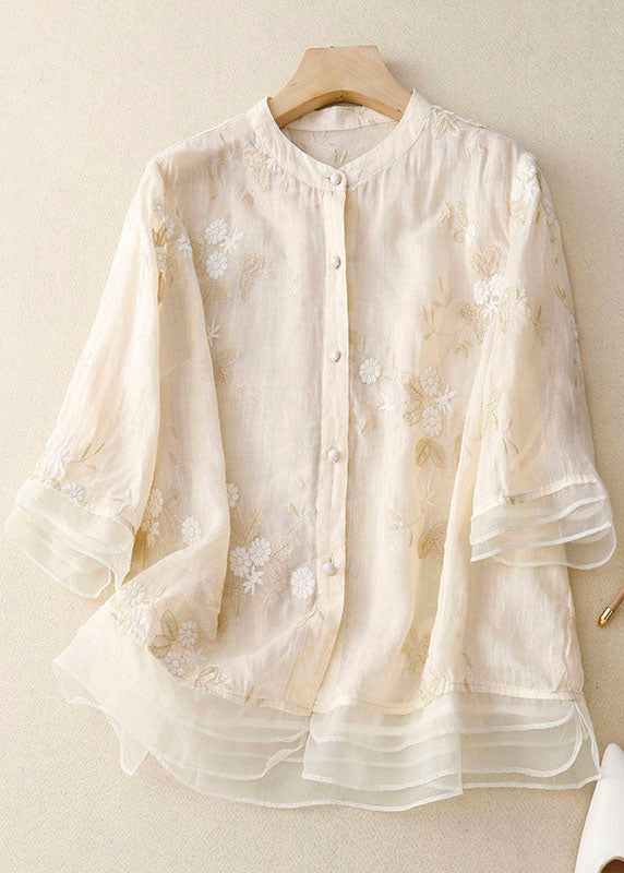 Dames blouse met bloemenprint en knopen