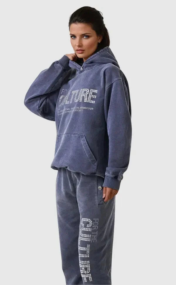 Dames hoodie met moderne Culture-opdruk