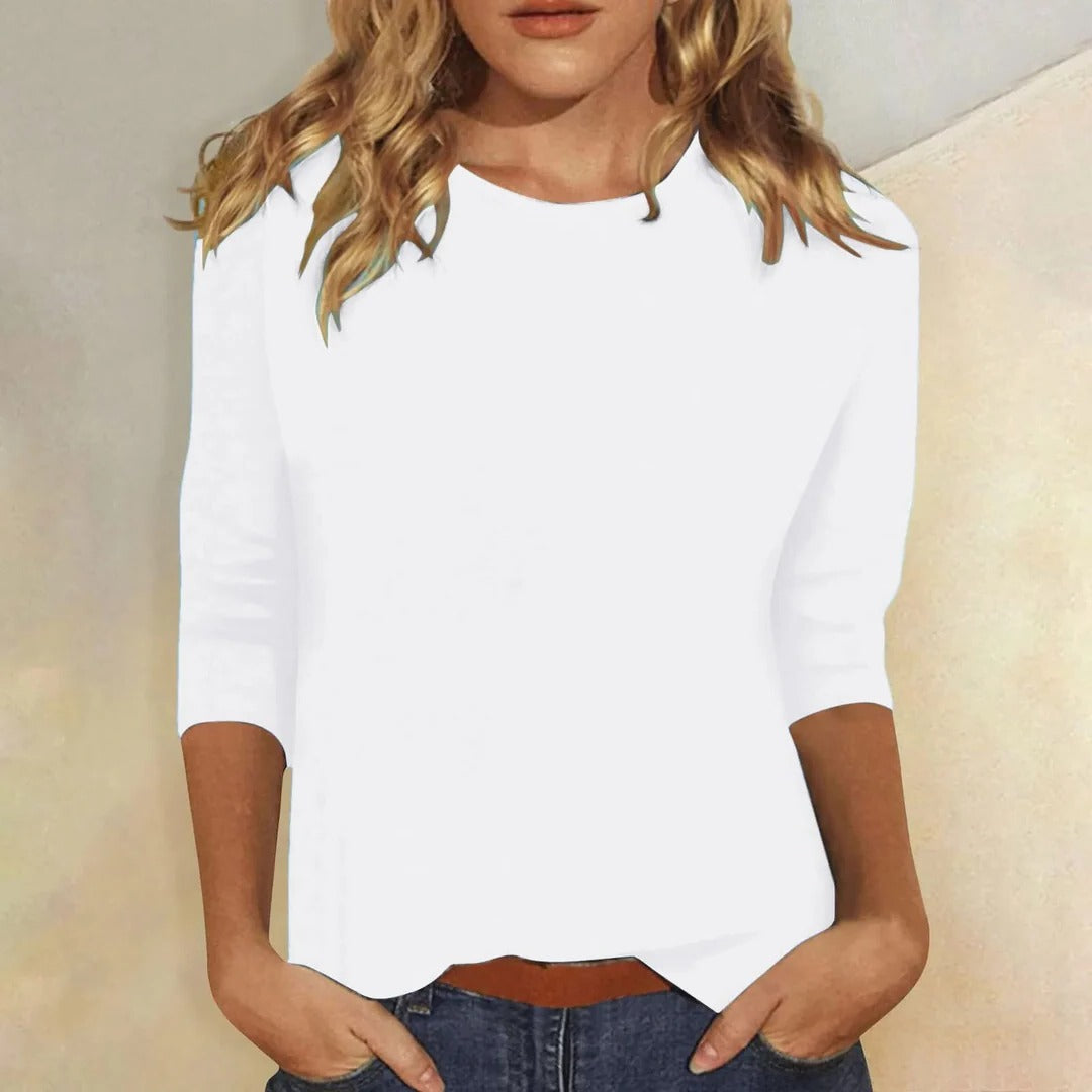 Dames-T-shirt met 3/4-mouwen