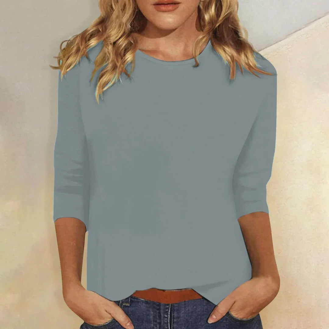 Dames-T-shirt met 3/4-mouwen