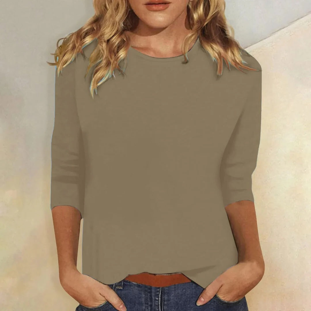 Dames-T-shirt met 3/4-mouwen