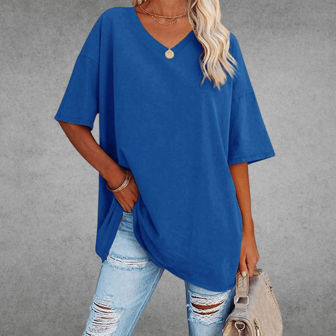 Dames T-shirt met 3/4-mouwen en ronde hals