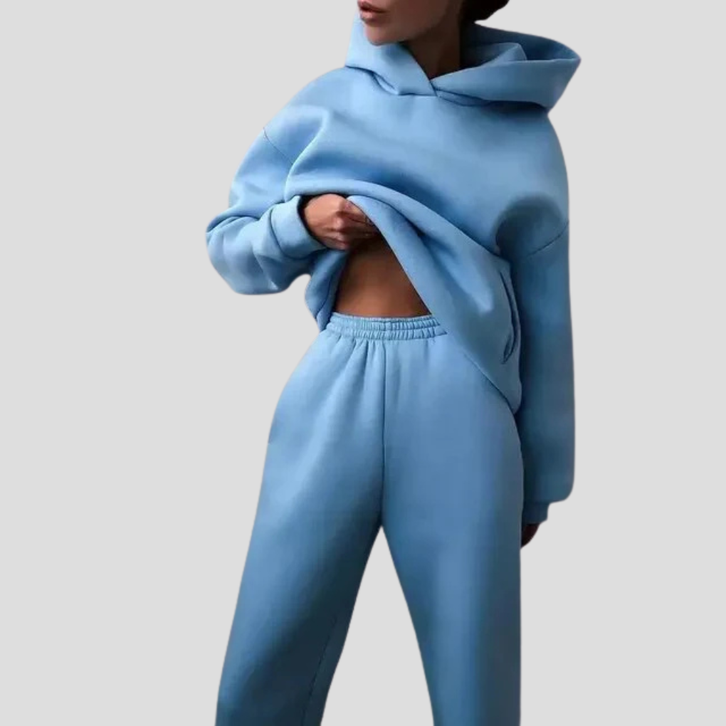 Dames Trainingspak met Hoodie & Joggingbroek – Comfortabele Winter Loungekleding Set